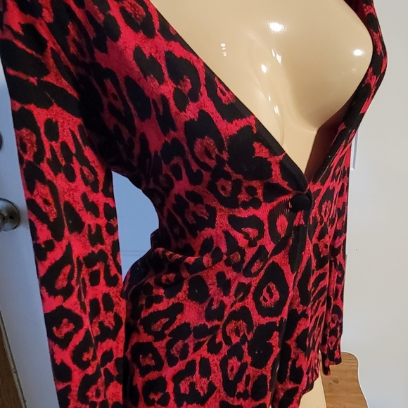 Sexy Animal Print Open Style Sweater I-N-C Large - Picture 2 of 7